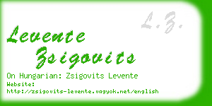 levente zsigovits business card